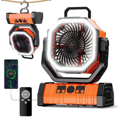 20000mAh Camping Ventilator mit LED Akku Zelt Tischventilator Lüfter mit Licht