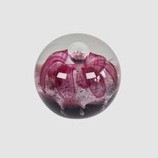Vintage Caithness Flower Glass Paperweight, Handmade Scottish Art
