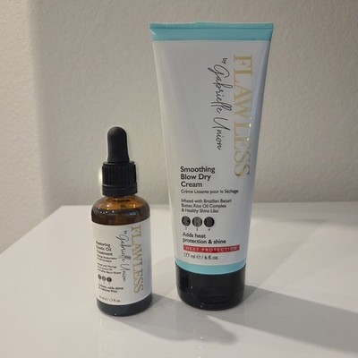 Flawless Gabrielle Union Smooth Styling Duo - Blow Dry Cream & Exotic Hair Oil 
