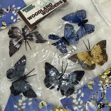 6 Piece Lot Artificial Butterflies 1.5 And 2.75 Multicolor