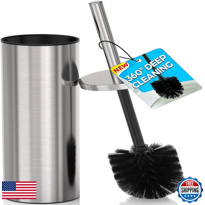 Dowry Stainless Steel Toilet Bowl Brush And Holder For Bathroom Deep Cleaning