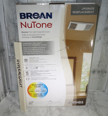 Broan NuTone 70/80CFM Heater Exhaust Fan Upgrade Grille Dimmable LED Light Selec