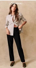 NWT SEZANE Pantalon Ross Black High Rise Pulling Comfort Women’s US Size 10