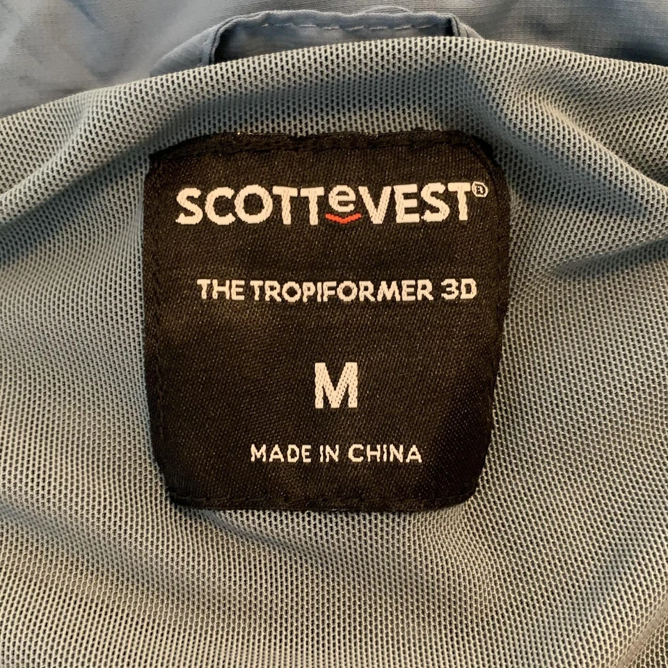 SCOTTeVEST Jacket Mens Medium Blue Tropiformer 3D Travel TEC Convertible Vest - Image 4 of 4