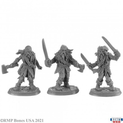 Reaper 30040 Zombie Pirates (3) Bones USA Reaper Legends Plastic Miniature
