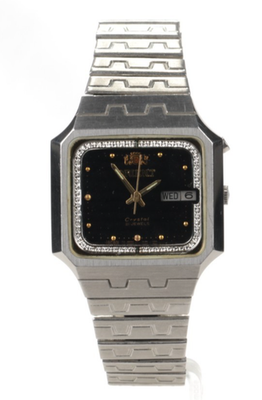 ORIENT製 アンティーク調振り子時計 ヴィンテージ　1980年頃 Vintage Orient Freza Japan Wrist Watch Crystal Automatic Black