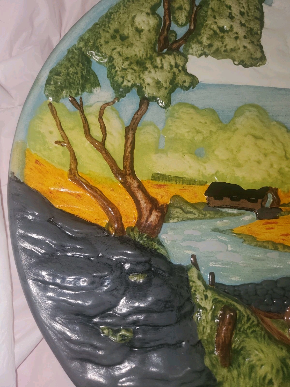 Vintage Boy and a Dog 3D Wall Art Plate By BJU 1980 USA 1972 Byron Molds 