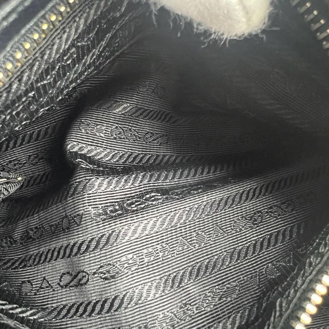 PRADA Shoulder Bag Black Quilting Gold Chain Nylon thumbnail 8