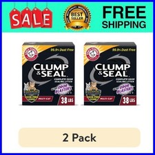 (2 pack) ARM & HAMMER Cat Clumping Clay for Complete Odor Sealing, Burlap, 38 lb 0.78 per pound