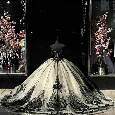 black and white quinceanera dresses Elegant Applique Sweetheart Dress Beaded Ball Gown Princess 16 Size:3-4 yrs summer backless dress - trend homecoming Lace or galas.