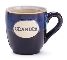 Grandpa Black/Gray Hand-Painted Porcelain Coffee Mug Kitchen & Home Collectible