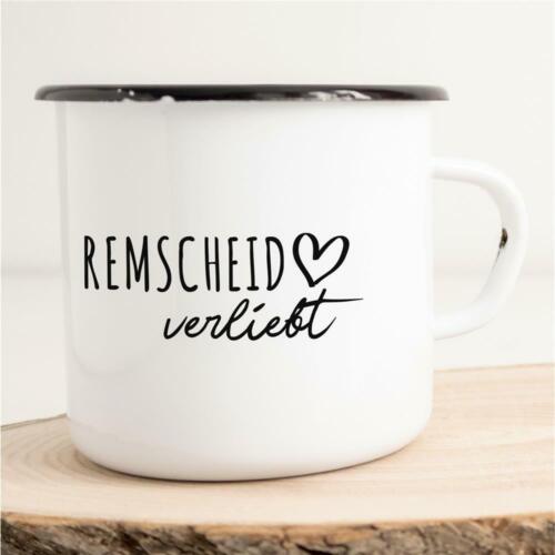 ¡HUURAA! Taza de esmalte Remscheid enamorado ciudad amor hogar taza de café - Imagen 1 de 4