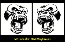 Gorilla 2 Pack 6" Mirrored Black Vinyl Decal Car Truck Window Mirror Wall Door