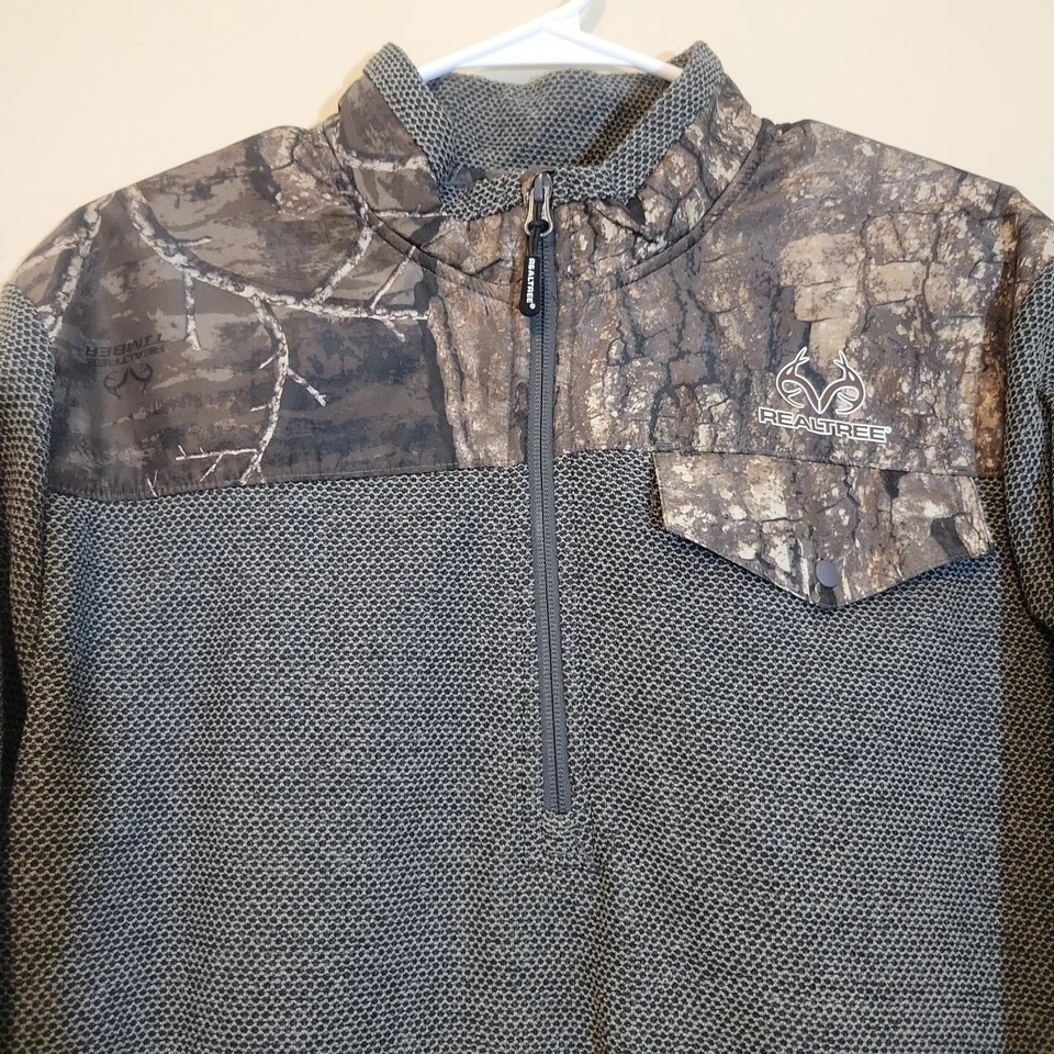 Realtree Fleece Mens Camo Quarter Zip Pullover Hunting Outdoor - Image 3 of 4