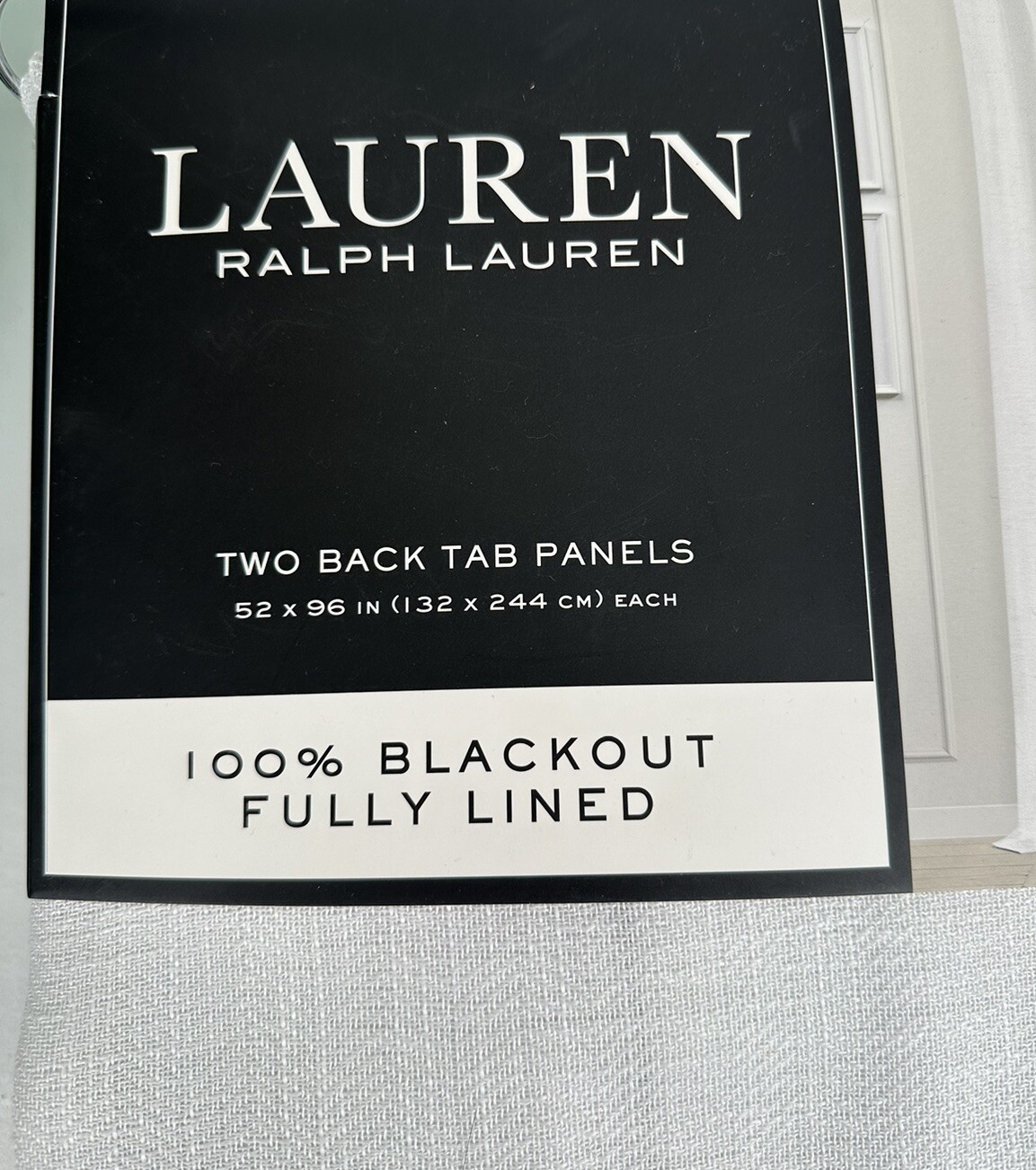 NEW2 Ralph Lauren Linen Herringbone Blackout Panels Curtains52x96