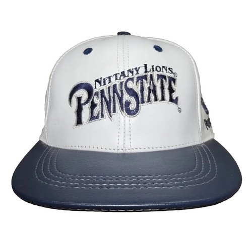 VTG Penn State Nittany Lions WHITE / BLUE LEATHER SnapBack Hat Cap PSU MODERN - Bild 2 von 11