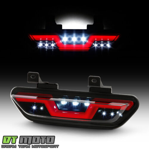 2015-2021 Ford Mustang Smoke w/Red LED Tube Parking Light Reverse Back Up Lamp - Picture 2 of 10