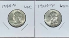 2 1940-P Washington Uncirculated Quarters