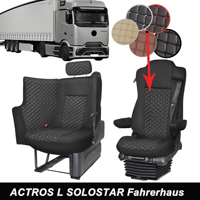 Lkw Sitzbezüge für Actros L SOLOSTAR Fahrerhaus Fahrer+Beifahrer 1+1 Satz