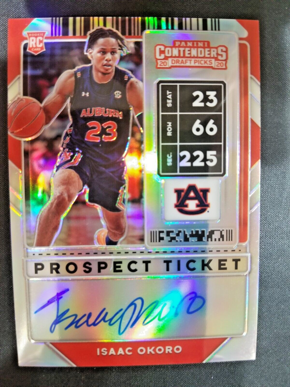 2020/2021 ISAAC OKORO CONTENDERS D.P. PROSPECT TICKET AUTOGRAPH AUBURN/CHI BULLS