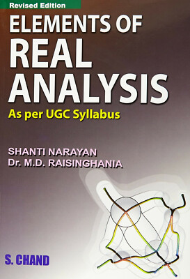 New : Elements of Real Analysis by Narayan Shanti 1st ED- 9788121903066