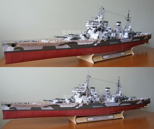 1:200 Scale HMS Prince of Wales V-class Battleship DIY Handcraft Paper Model Kit - Picture 10 of 12