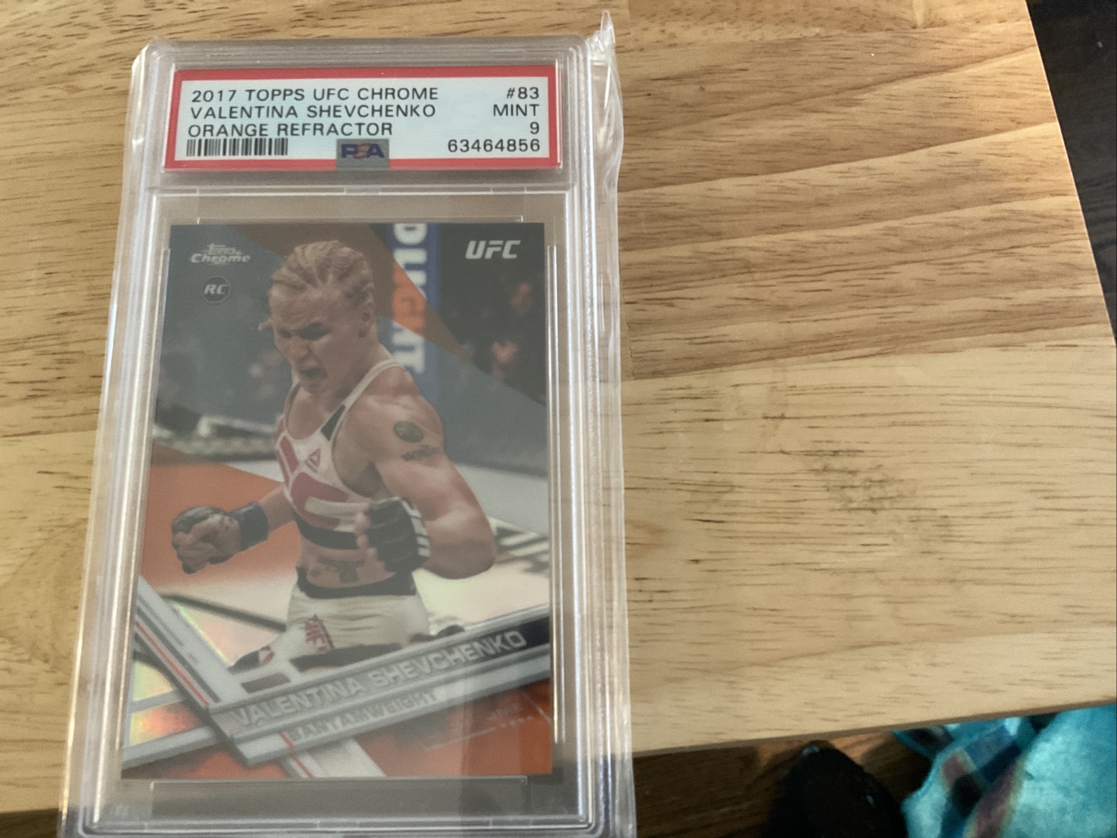 2017 topps ufc chrome valentina shevchenko orange refractor rookie 13 of 25 PSA9