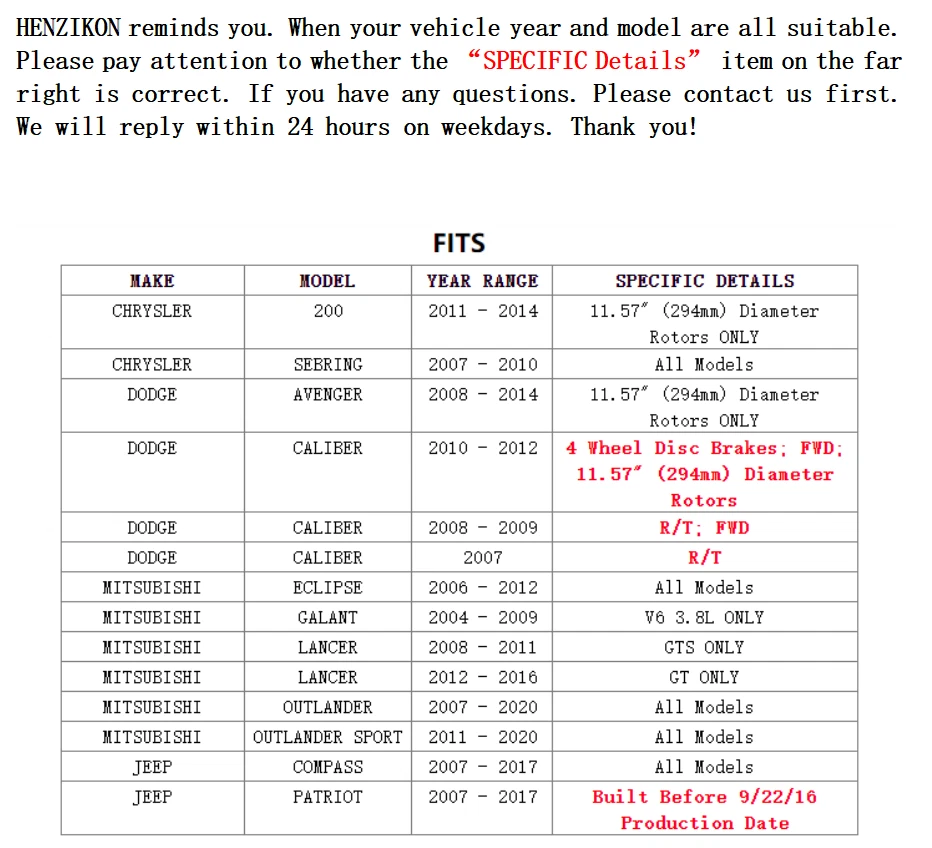 Rotores de freno delanteros + pastillas de cerámica 294 mm para Eclipse Lancer Outlander 2008-2014 - Foto 2 de 4