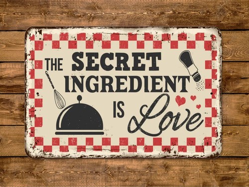 The Secret Ingredient Is Love Sign Vintage Style - Picture 2 of 4