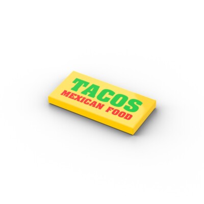 Tacos Mexican Food Sign   Custom printed original LEGO  brick tile /24086