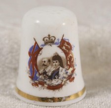 China Thimble St George Queen Alexandra & King Edward royal