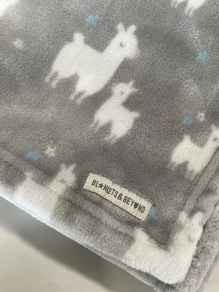 Mantas y Beyond Llama Manta Bebé Una Capa Gris Gris Blanco Alpaca 27x32 Foto 2 de 3