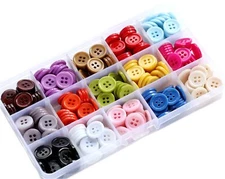 5/8 Inch 15mm 15 Colors Assorted Buttons for Sewing Flatback Button Multicolo...