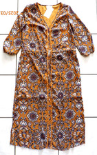 NWT Everly Mustard Floral Paisley V-Neck Blouson Midi Dress S G922