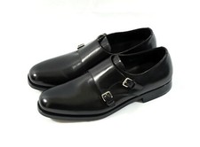 New Authentic PRADA Black Leather Monk Strap Shoes Oxford for Men 7.5 US