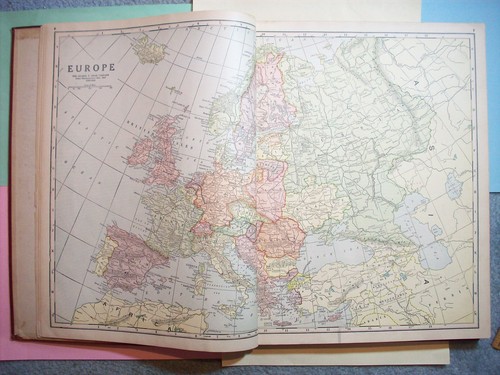 MAPPA 1922 CRAM’S HOME LIBRARY ATLAS WWI CRAM CRAMS PRIMA GUERRA MONDIALE 12” x 15” - Foto 6 di 24