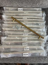 Probrico (15 Pack) 10" Hole Centers Kitchen Cabinet Pulls, Modern Euro Bar Stain