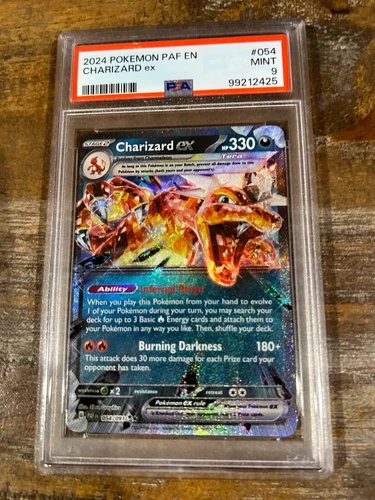 Pokemon 2024 Paldean Fates CHARIZARD EX #054 PSA 9 MINT RARE 4