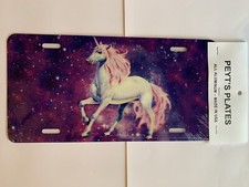 Made in the USA! Unicorn premium license plate.