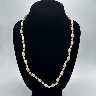 Miriam Haskell beads 18'' original tag pealized glass bead necklace #329