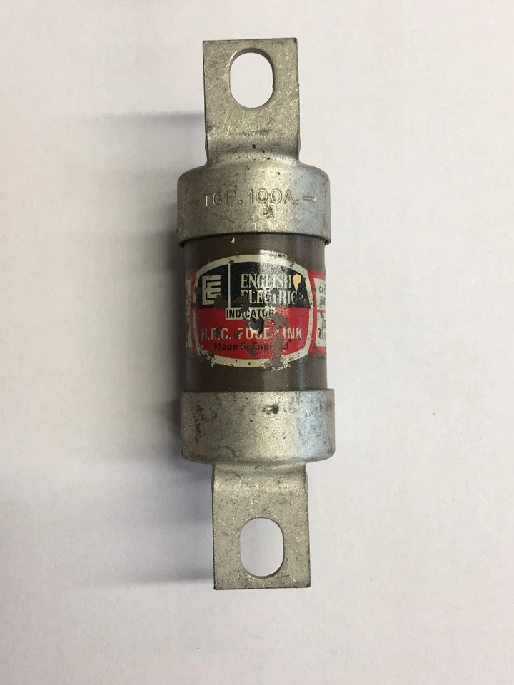New/old stock English Electric HRC Fuse Link - TCP 100A 550 Volts - Tested.