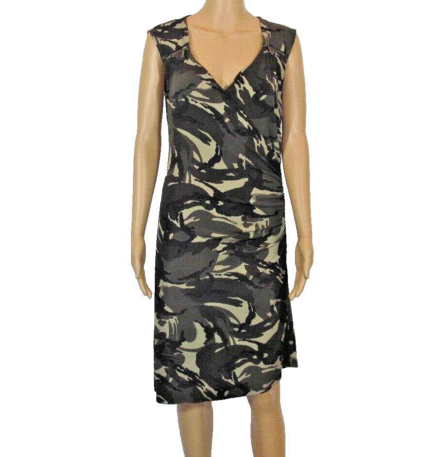 MICHAEL KORS NWT Size Camouflage Sleeveless Dress Ruched Left