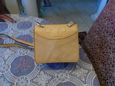 Tory Burch SunnFlower Yellow Suede/Leather Quilted Crossbody Bag
