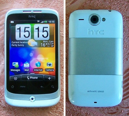 Original HTC Wildfire A3333 Smartphone Android 3G 5.0MP White-Silver Metallic - Afbeelding 1 van 14