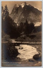 Postcard RPPC Lutschine und Wetterhorn