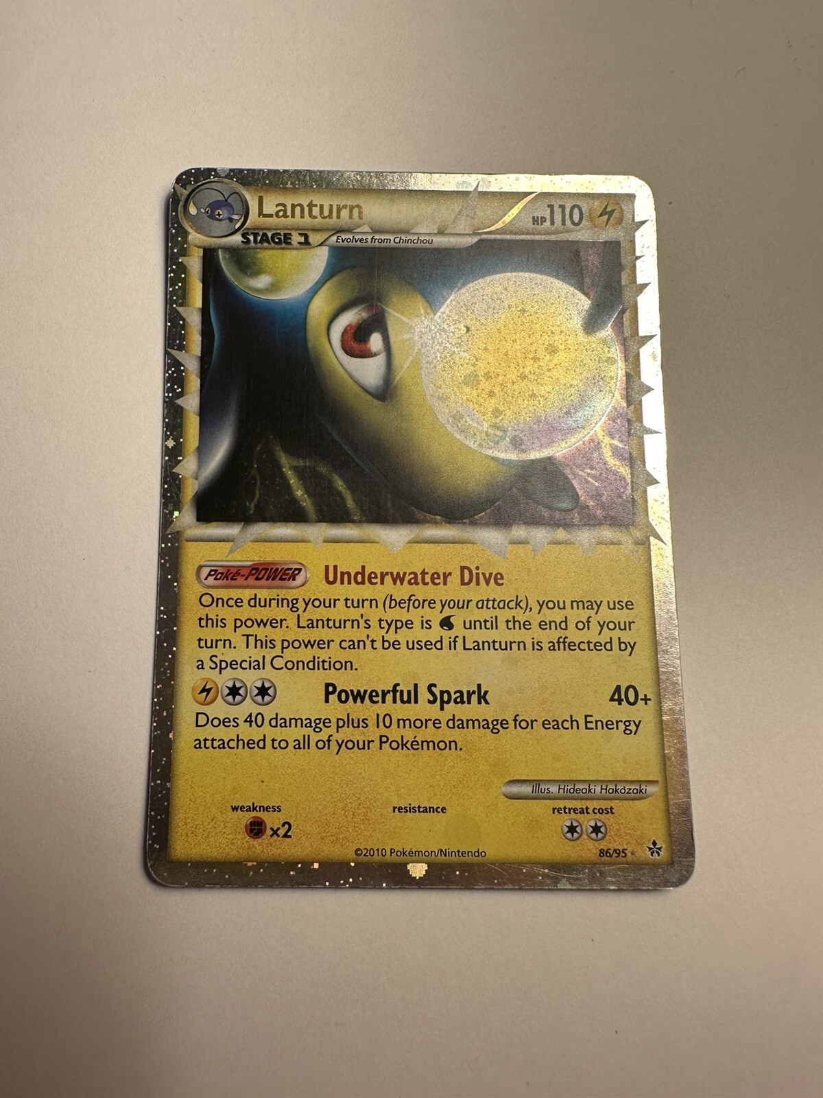 Lanturn (Prime) - 86/95 - Ultra Rare PL MP HGSS - Unleashed Pokemon SWIRL 77B
