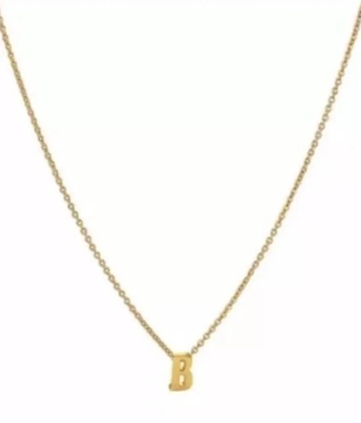Collar colgante inicial alfabeto B dorado Gorjana W1064 para mujer Foto 2 de 2