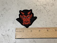 CUSTOM MADE Embroidered Devil Head Diablo Iron On and/or Sew On Patch