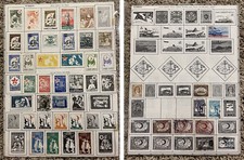 1910's-1955 TURKEY M&U STAMPS LOT ON ALBUM PAGE CRESCENT MOON OVERPRINTS & MORE