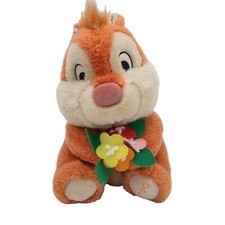 Vintage Dale Plush Chip 'N Dale flowers Chipmunk Stuffed Animal Walt Disney